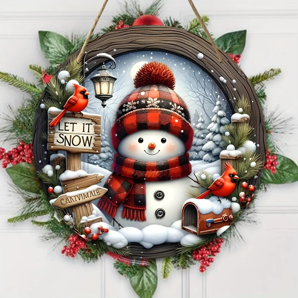 Christmas Wreath Centerpiece – 7.9" Acrylic Decor