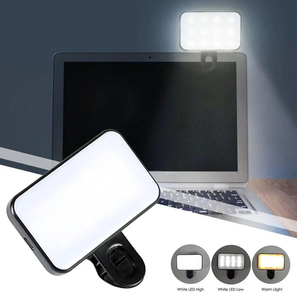 Clip-On Selfie Fill Light – 3 Modes, Rechargeable