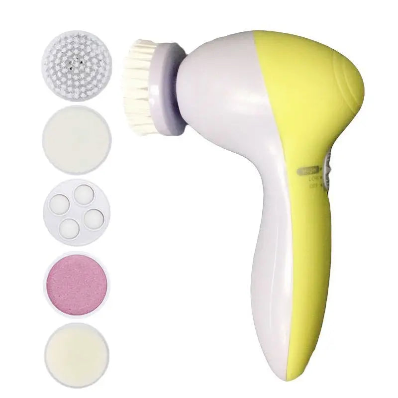 5-in-1 Electric Facial Cleansing Brush – Rechargeable Face Spa