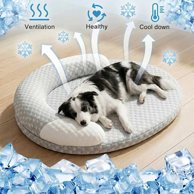 Cooling Ice-Silk Pet Bed – Breathable