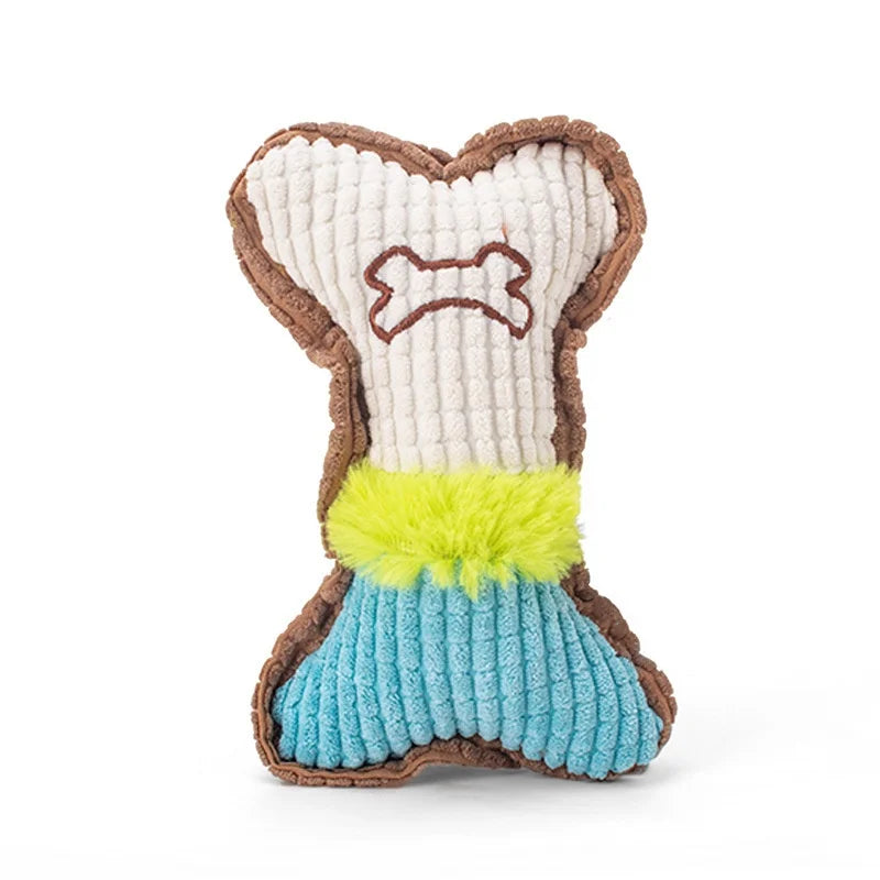 Plush Squeaky Dog Bone Toy