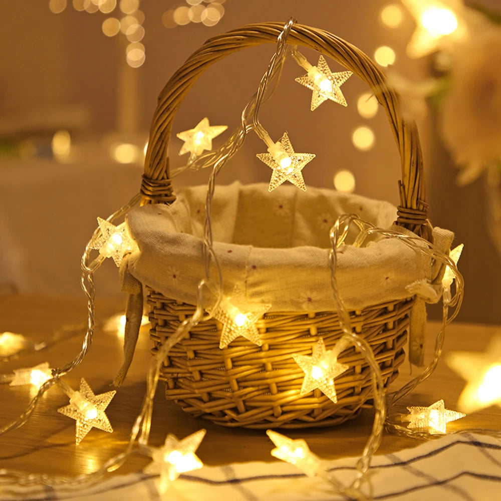 LED Star Fairy Lights – Indoor/Outdoor String Garland