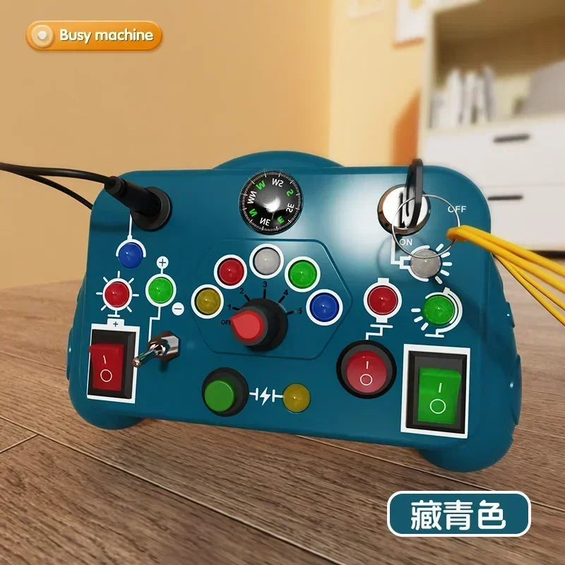 Montessori Busy Board with LED Lights & Switches
