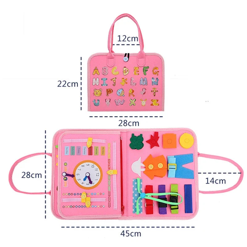 Montessori Felt Busy Book – Quiet Travel Activity Toy