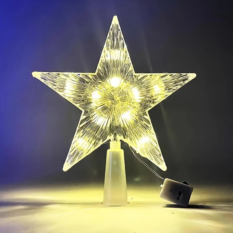 Glitter Star Christmas Tree Topper – 15 cm