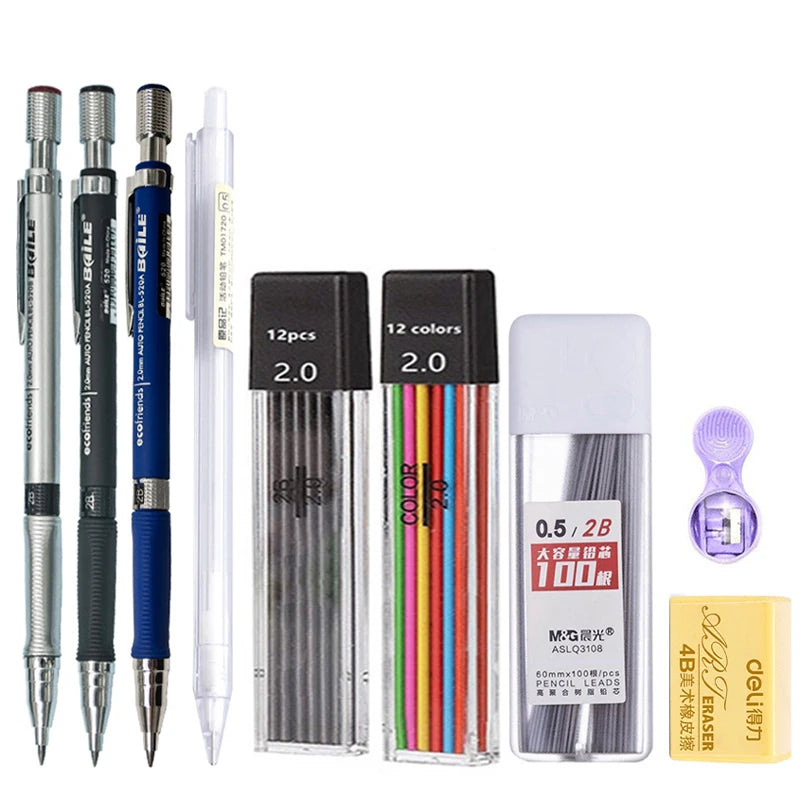 2.0 mm Mechanical Pencil Set with Lead Refills