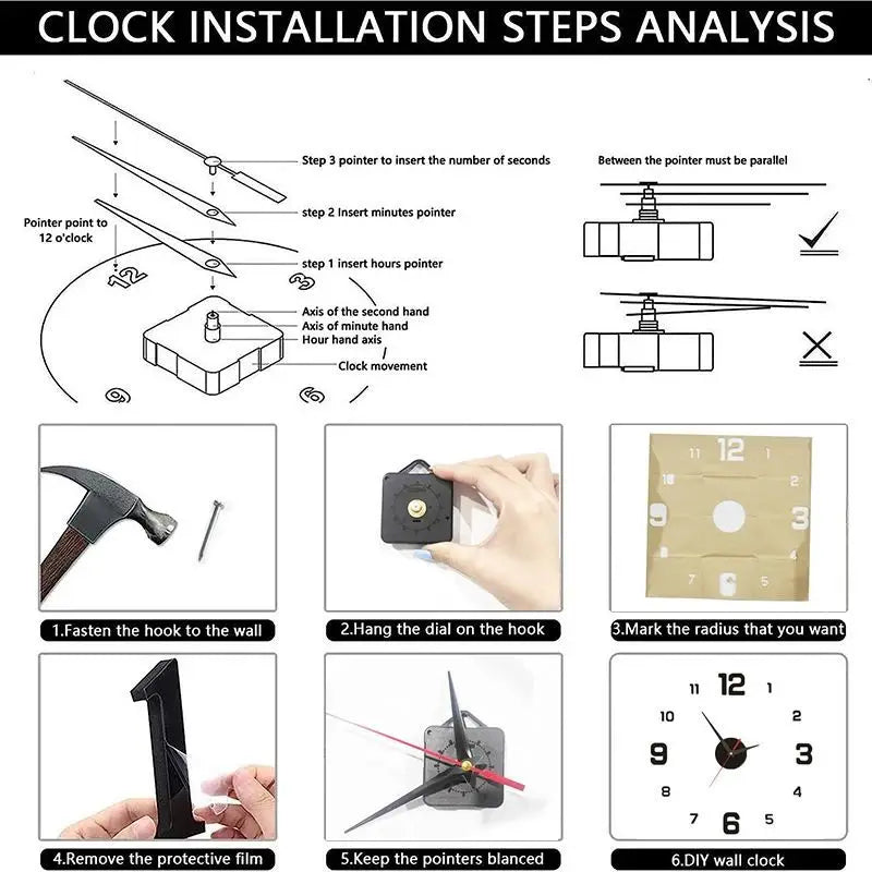 3D DIY Frameless Wall Clock