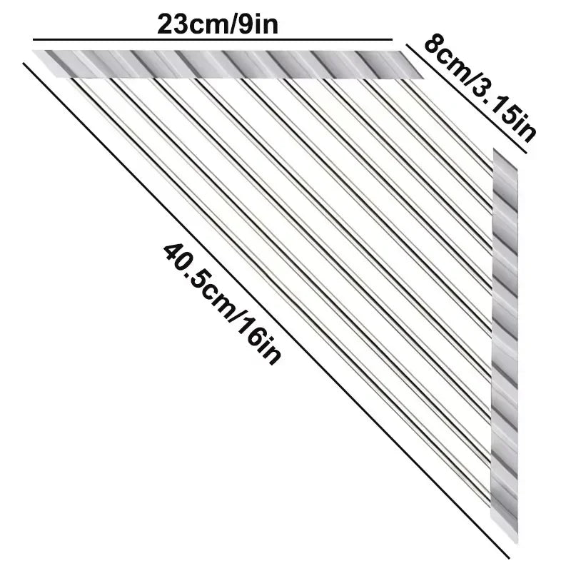 Roll-Up Over-the-Sink Dish Drying Rack – Foldable Stainless Steel