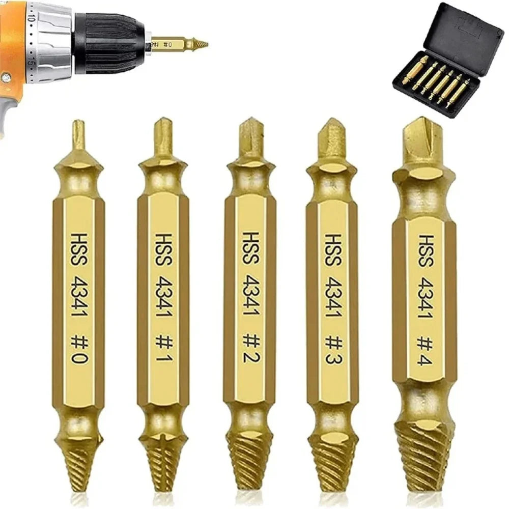 6-Piece Screw Extractor Set – Remove Stripped Screws