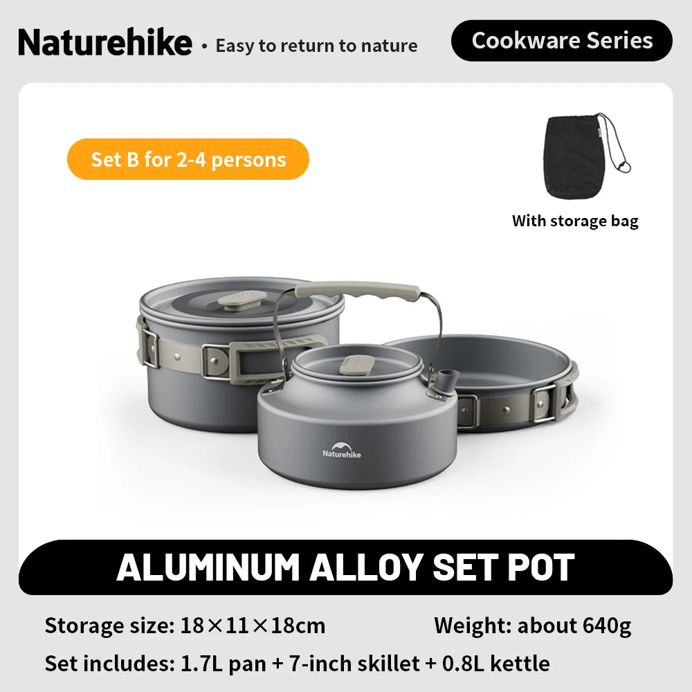 Camping Cookware Mess Kit – Portable Pot & Frying Pan Set