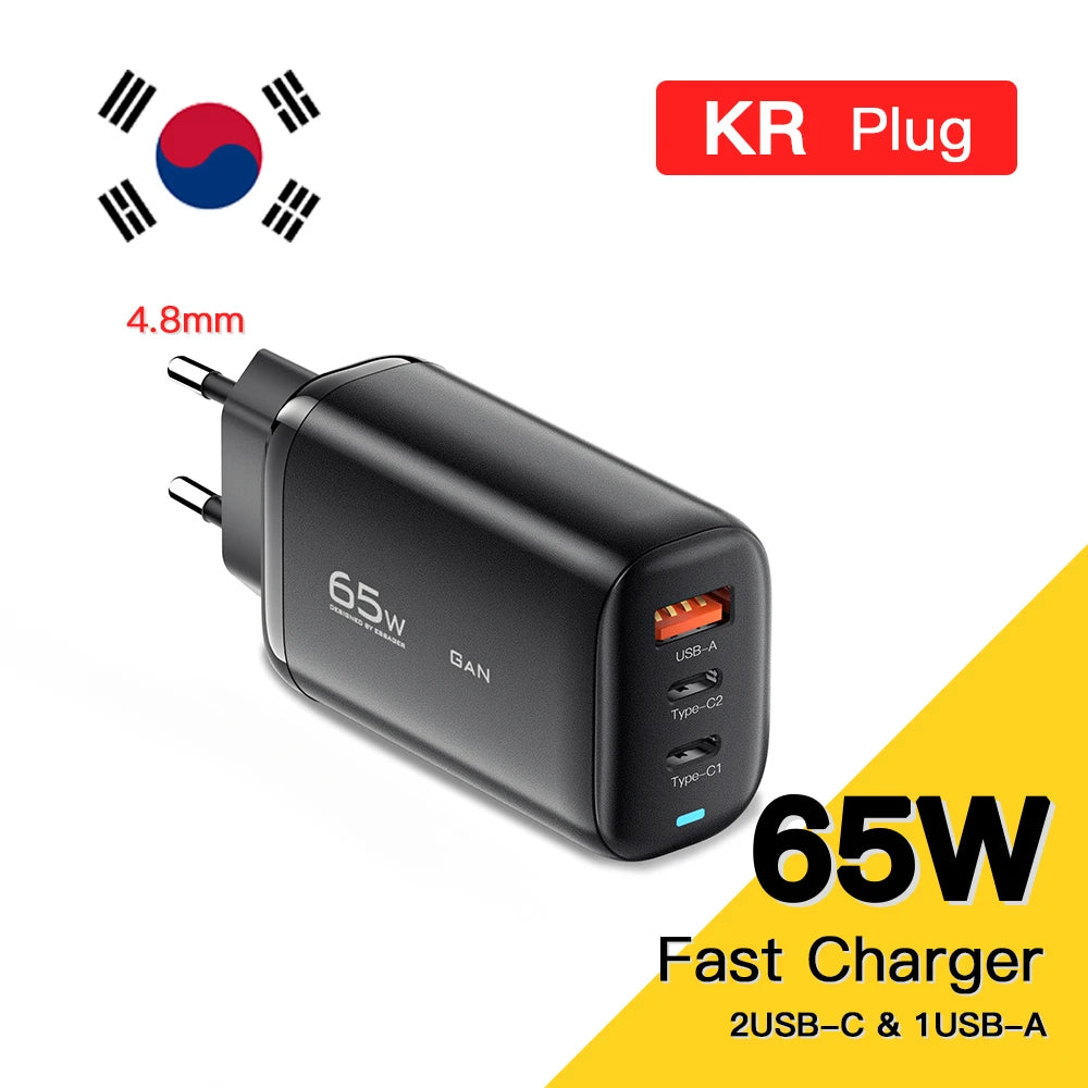 Essager 65W GaN USB-C Fast Charger – Laptop, Tablet & Phone