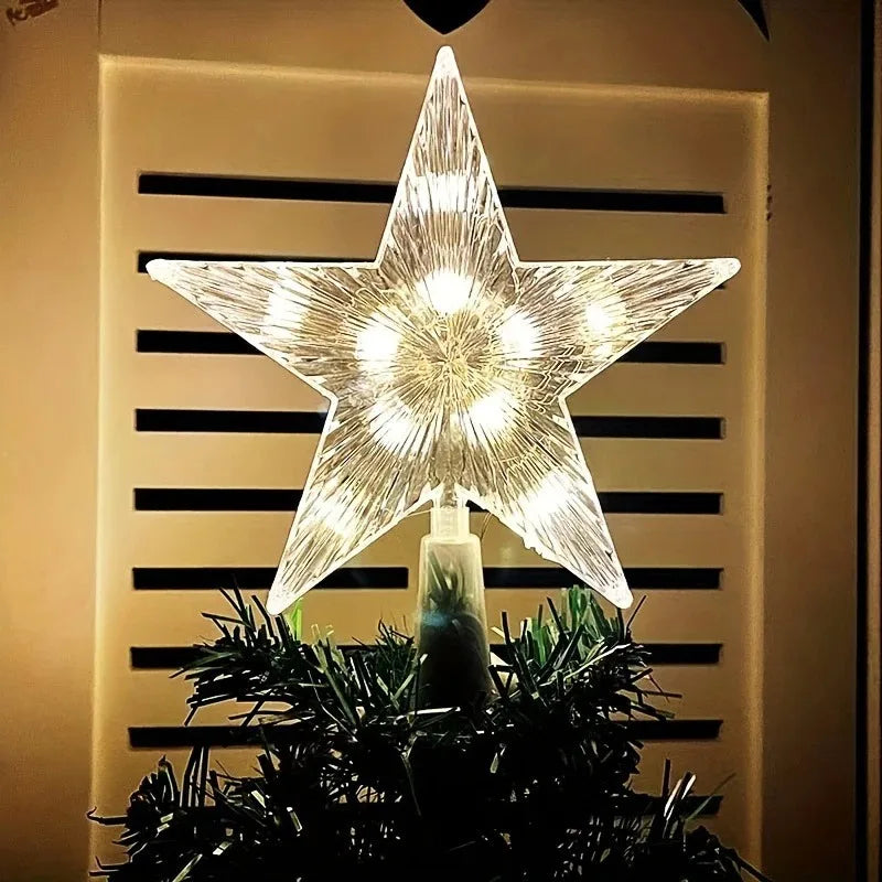 Glitter Star Christmas Tree Topper – 15 cm