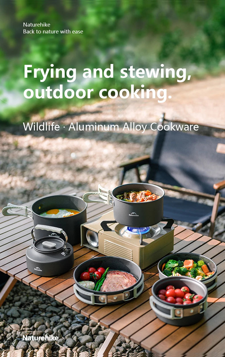 Camping Cookware Mess Kit – Portable Pot & Frying Pan Set