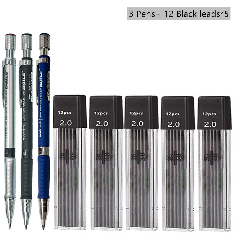 2.0 mm Mechanical Pencil Set with Lead Refills