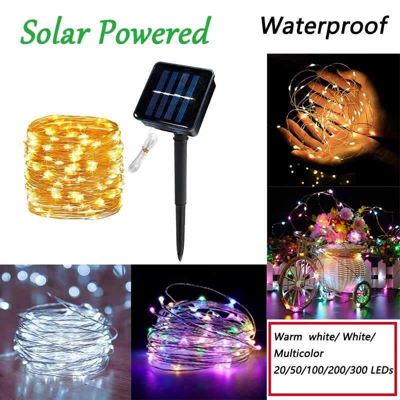 Solar Outdoor Fairy String Lights – Waterproof