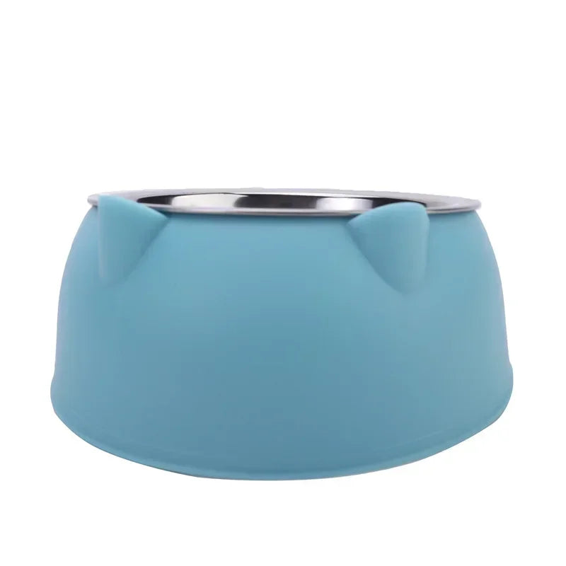 Tilted Stainless Steel Double Pet Bowl