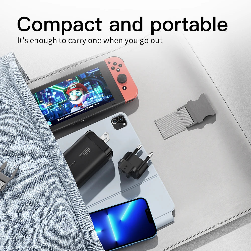 Essager 65W GaN USB-C Fast Charger – Laptop, Tablet & Phone