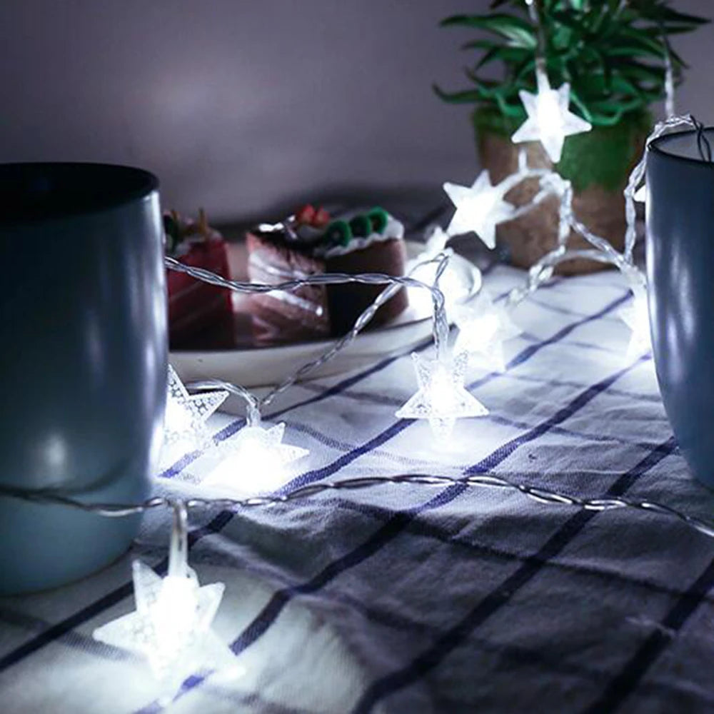 LED Star Fairy Lights – Indoor/Outdoor String Garland