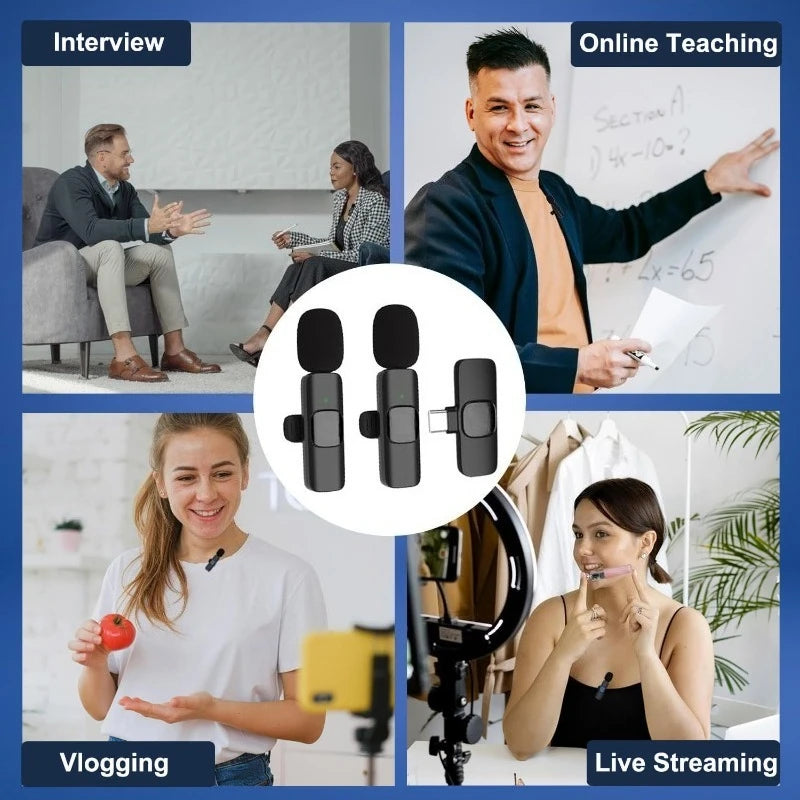 Wireless Lavalier Microphone – Noise Cancelling Mini Mic for Vlogging