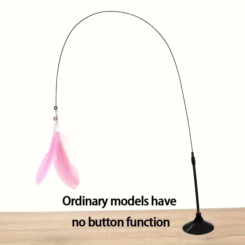 Interactive Cat Feather Wand with Bell
