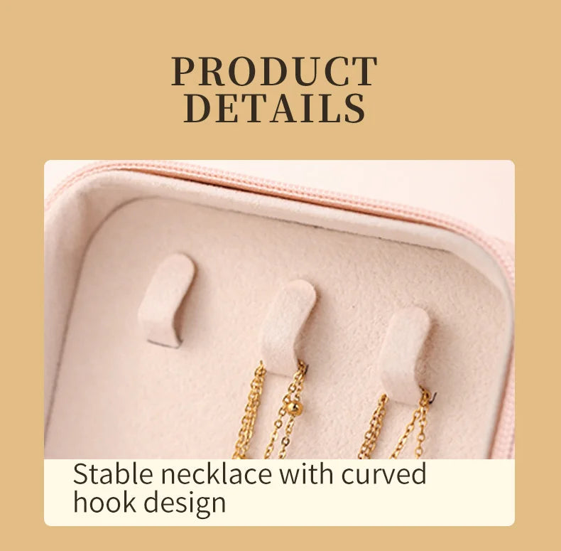 Portable Mini Jewelry Travel Case – PU Leather Organizer