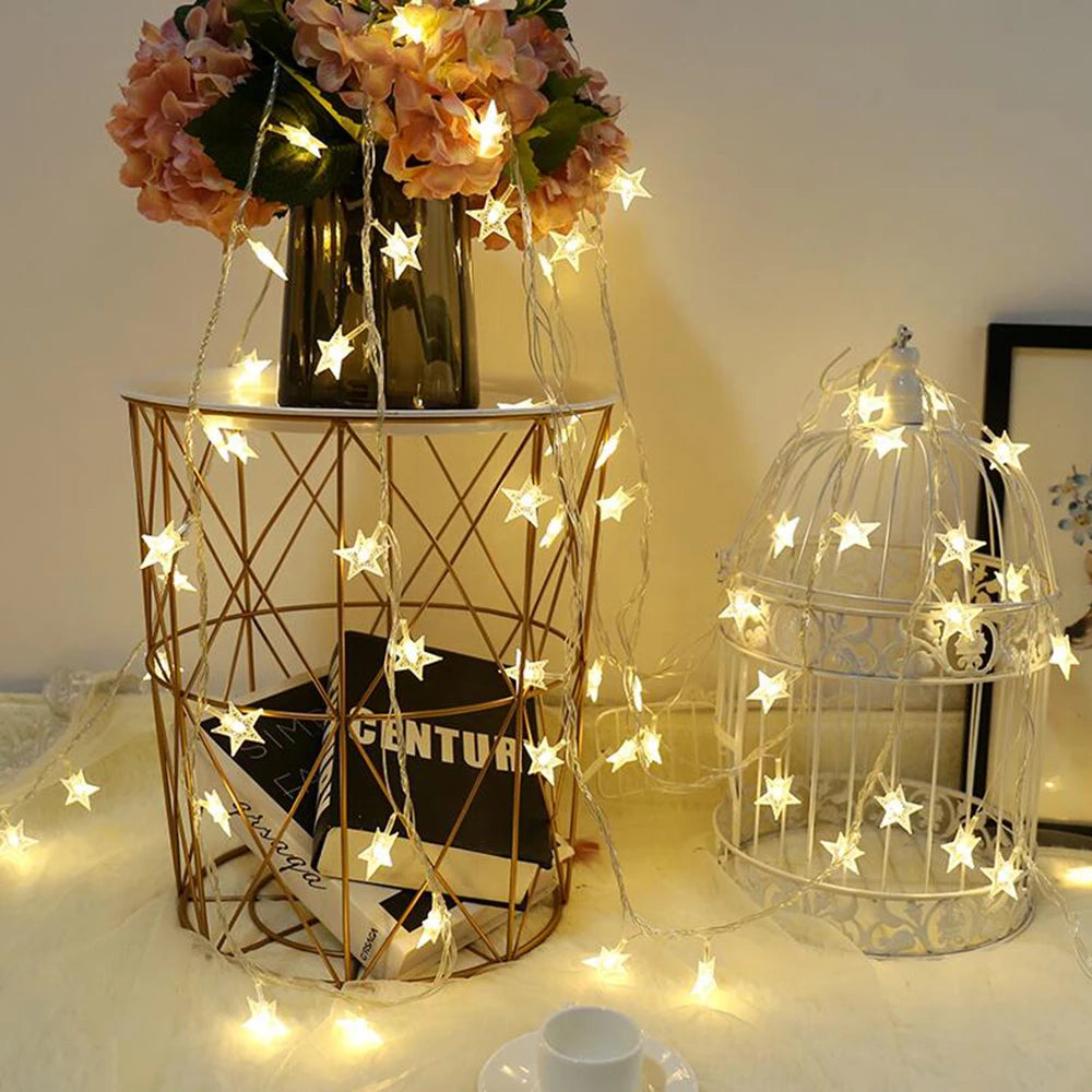 LED Star Fairy Lights – Indoor/Outdoor String Garland