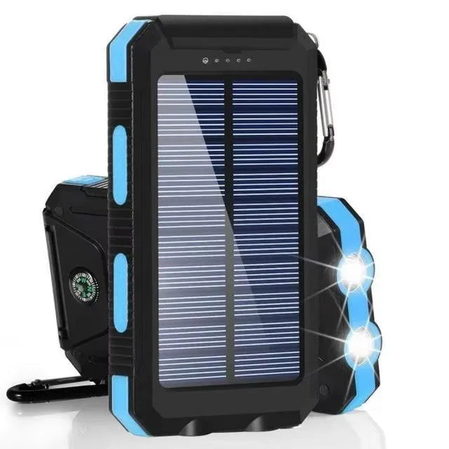 Solar Power Bank with LED Light – Outdoor Portable Charger