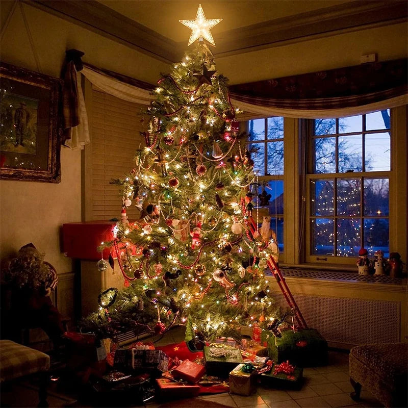 Glitter Star Christmas Tree Topper – 15 cm