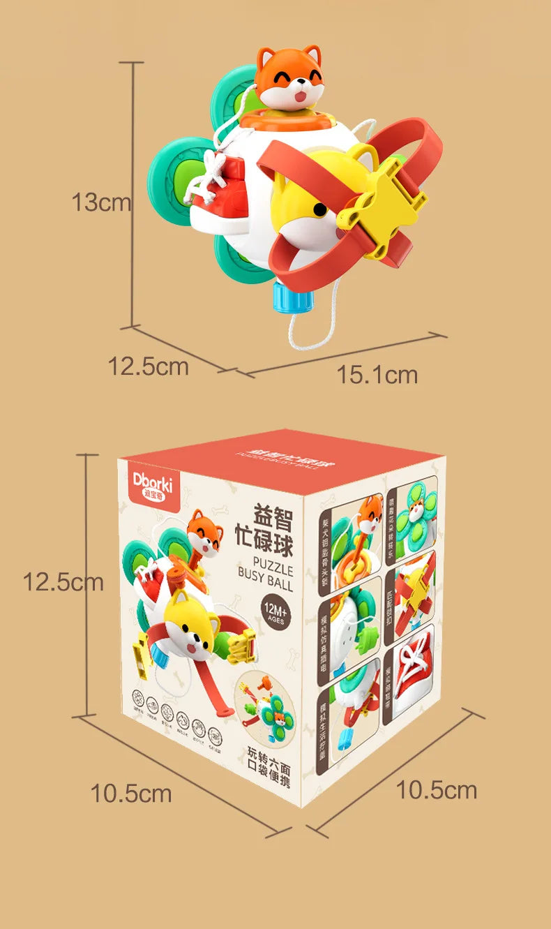 Montessori Busy Board Cube – Sensory Learning Toy for Toddlers