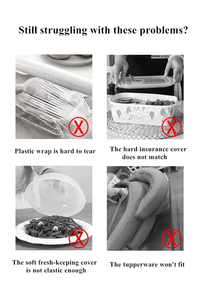 Reusable Stretch Bowl Covers – Elastic Food Wrap Set