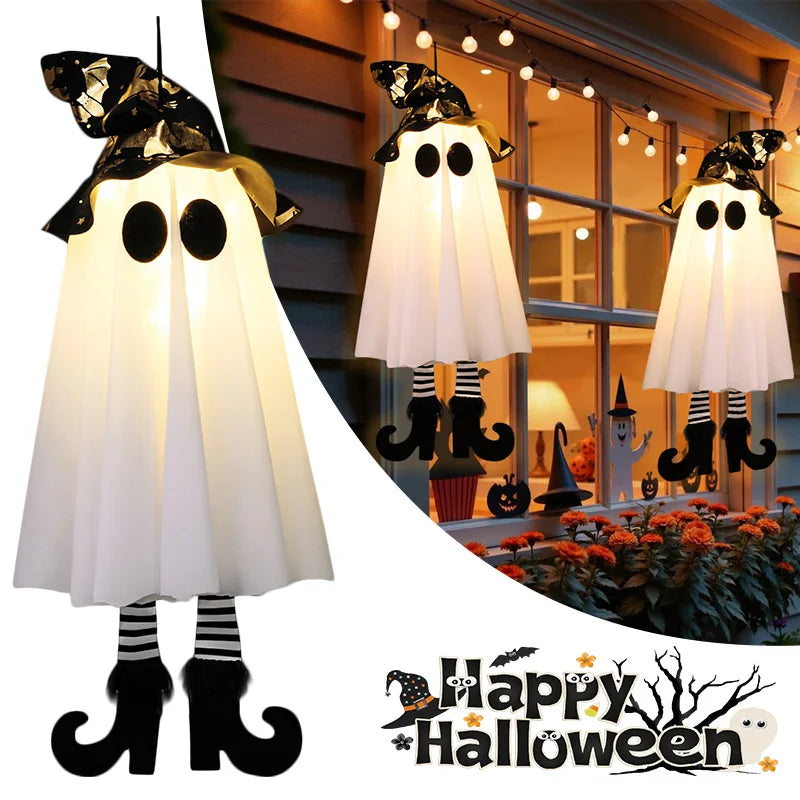 Light-Up Witch & Ghost Figures – Halloween Decor