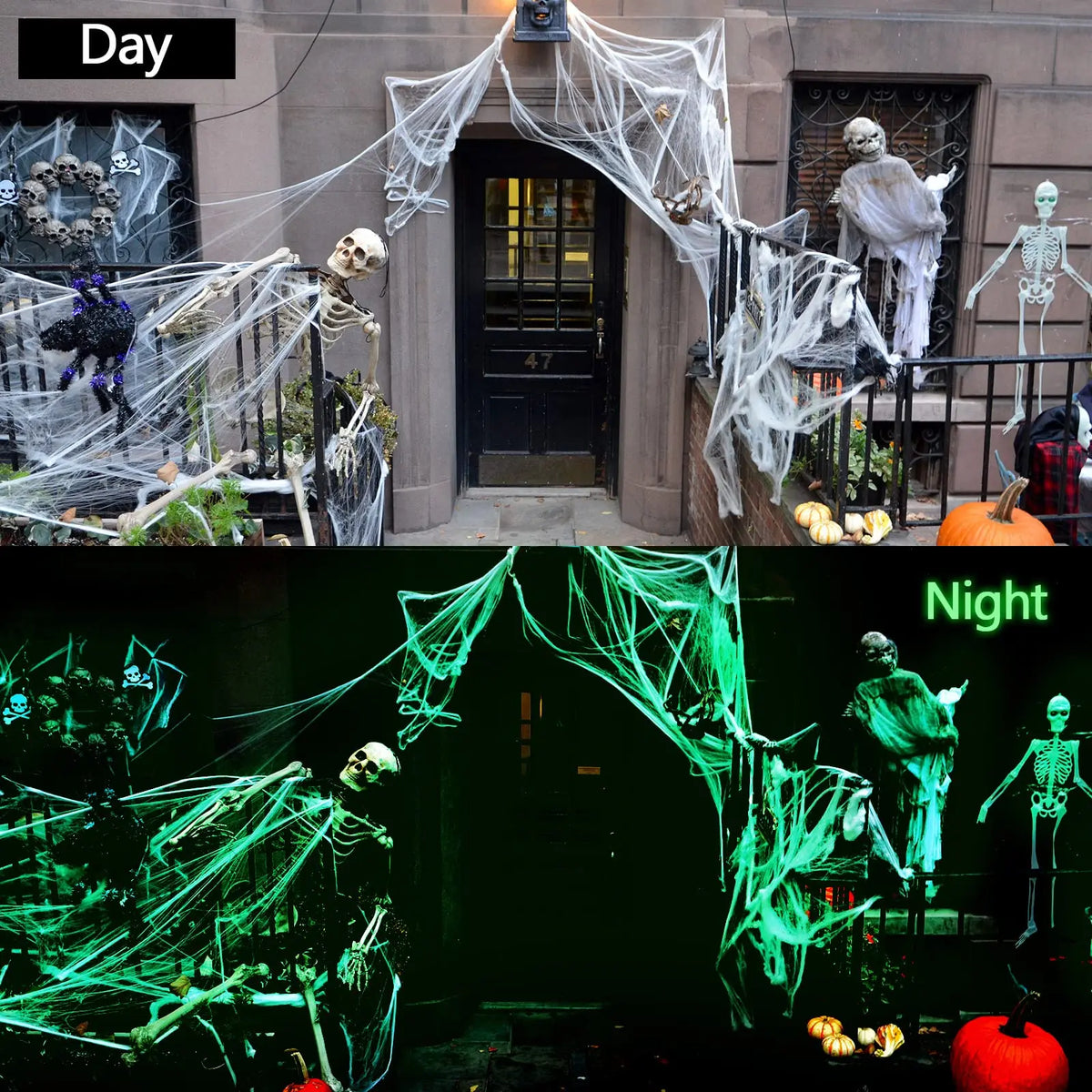 Glow-in-the-Dark Stretch Spider Web – Halloween Decor