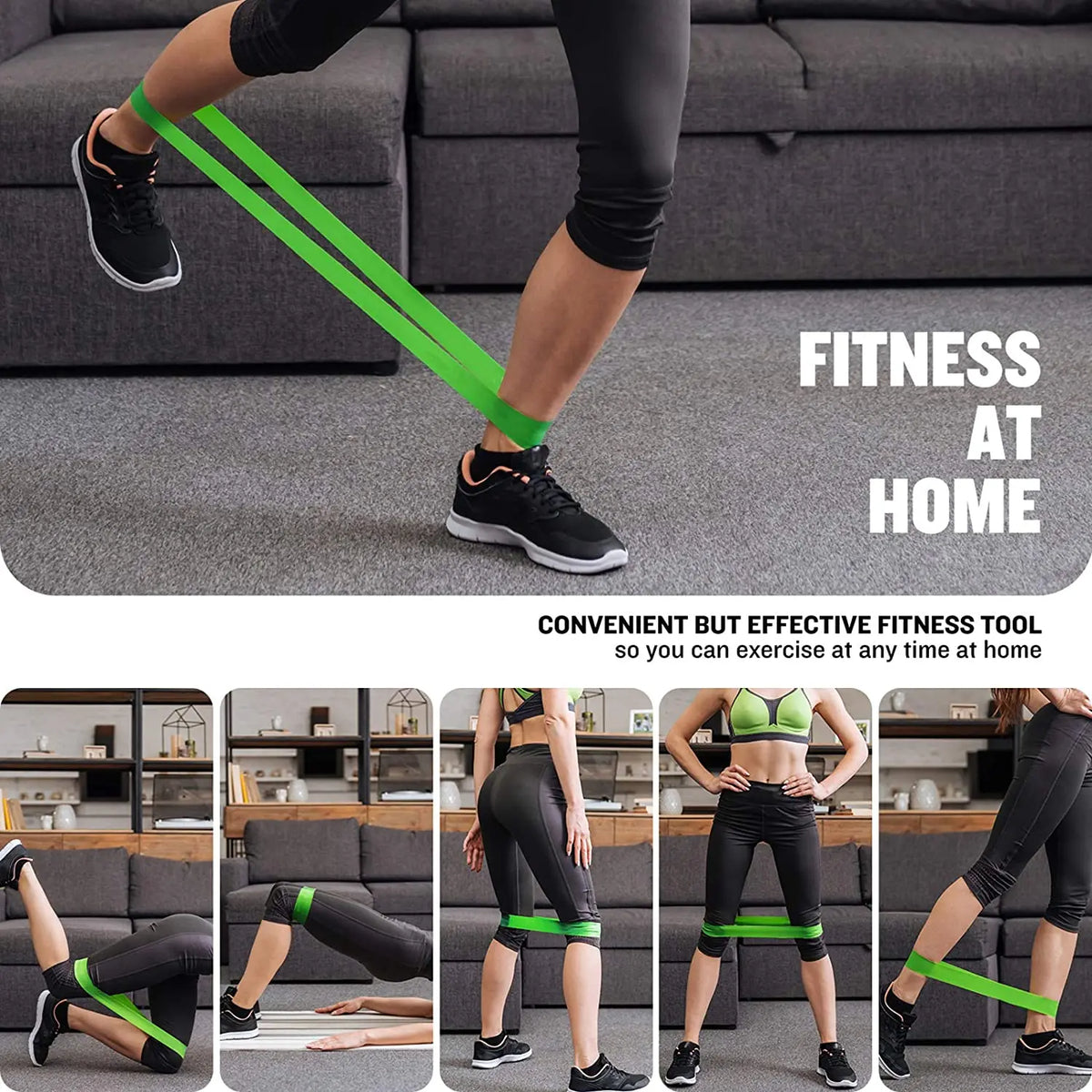Fabric Resistance Loop Bands – Glutes, Legs & Yoga (Set)