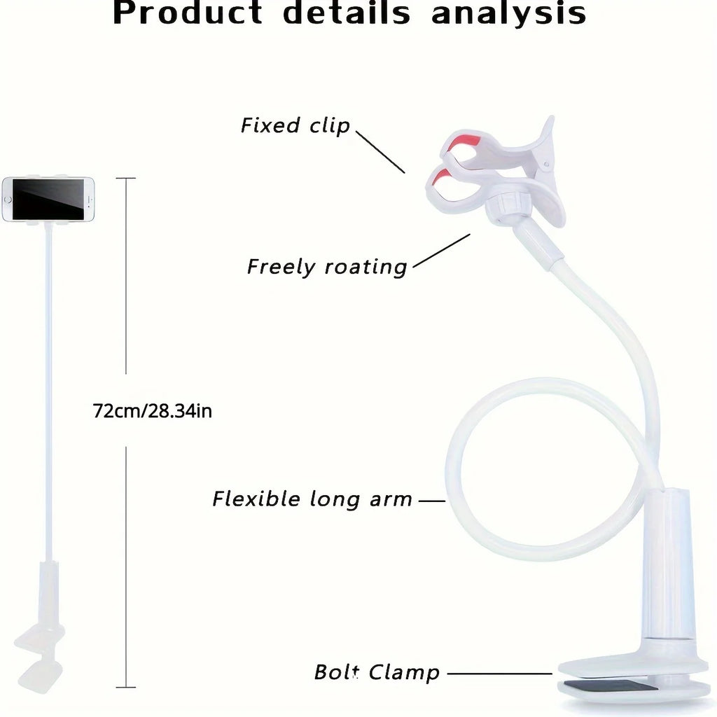 Flexible Long-Arm Phone Holder for Bed & Desk