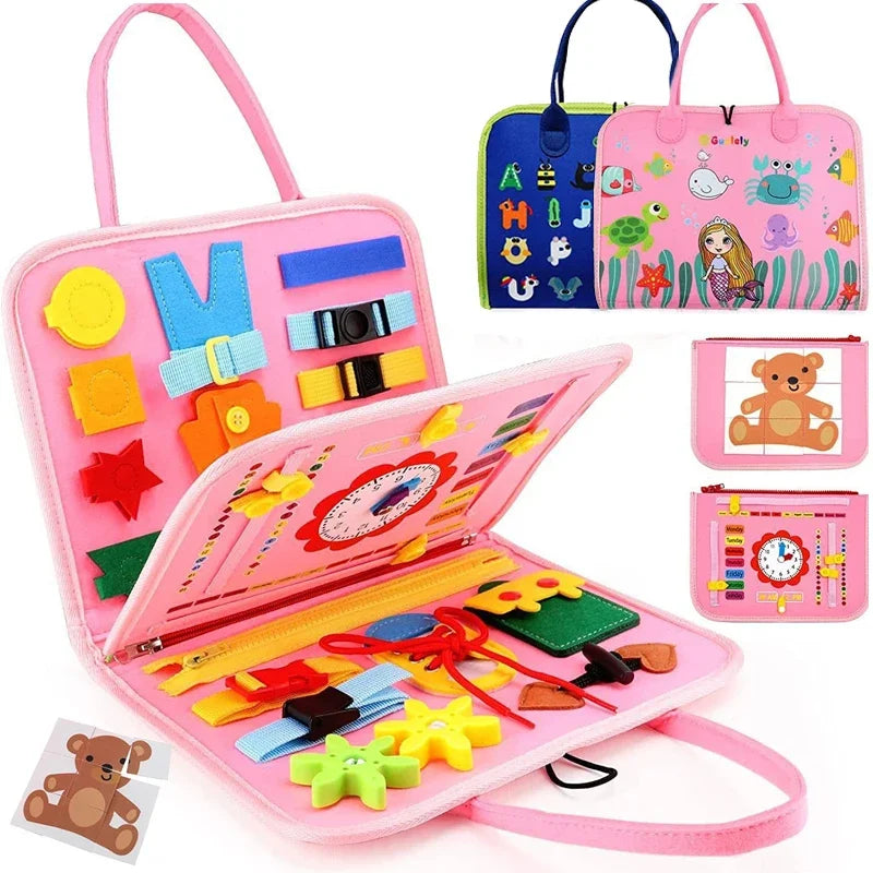 Montessori Felt Busy Book – Quiet Travel Activity Toy