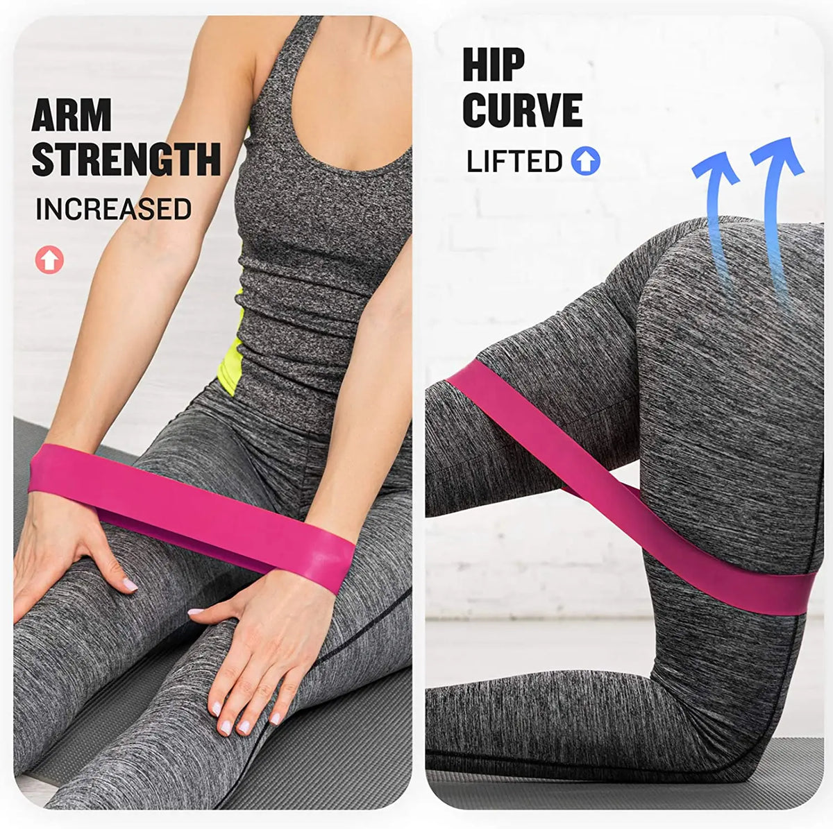 Fabric Resistance Loop Bands – Glutes, Legs & Yoga (Set)