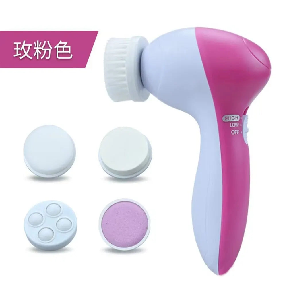 5-in-1 Electric Facial Cleansing Brush – Rechargeable Face Spa