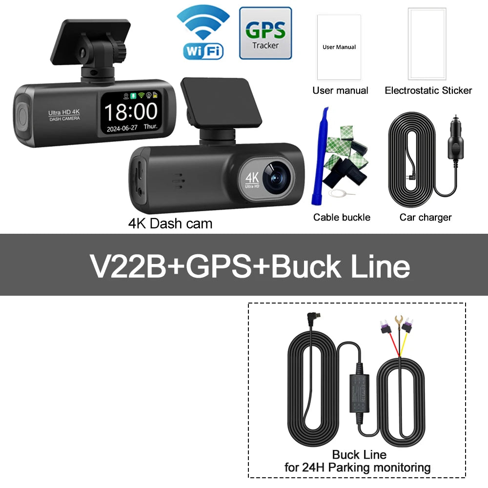 4K WiFi Dash Cam – Dual Lens