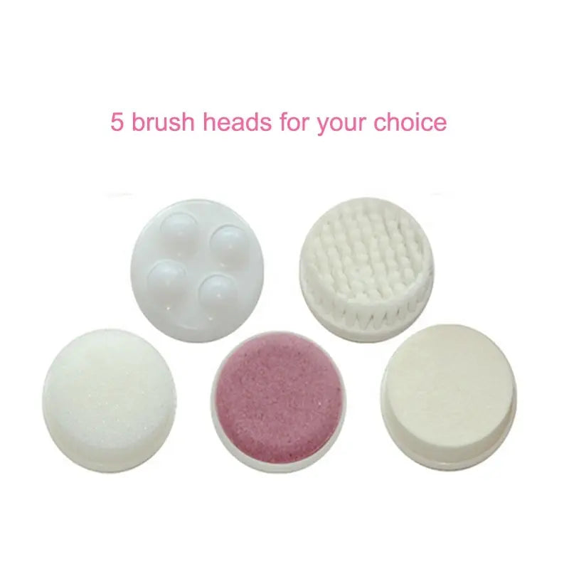 5-in-1 Electric Facial Cleansing Brush – Rechargeable Face Spa