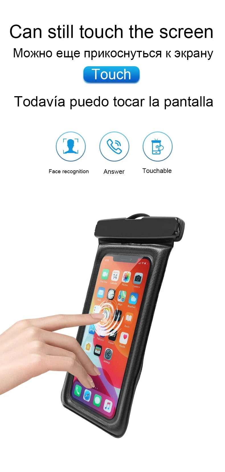 Waterproof Phone Pouch – Touchscreen Friendly, Glow Edge