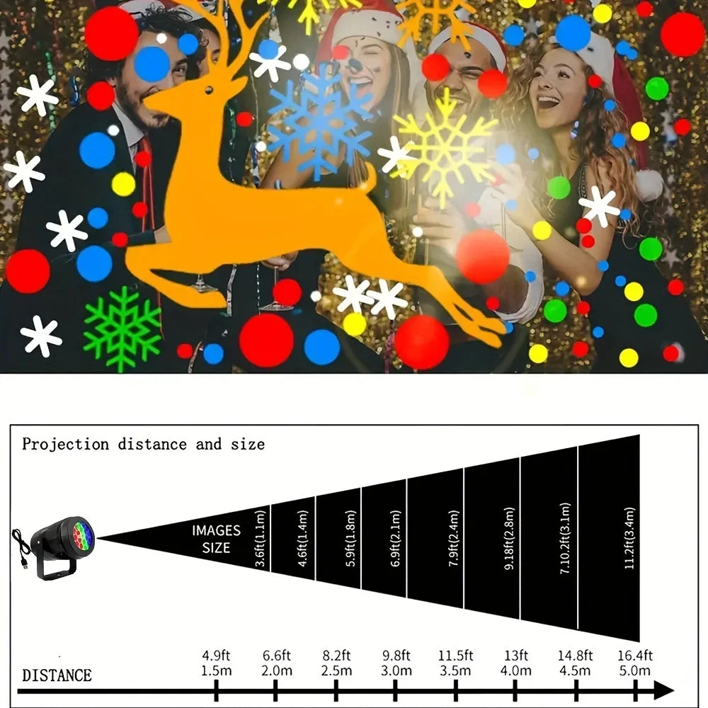 Snowflake Christmas Projector Light – 16 Patterns