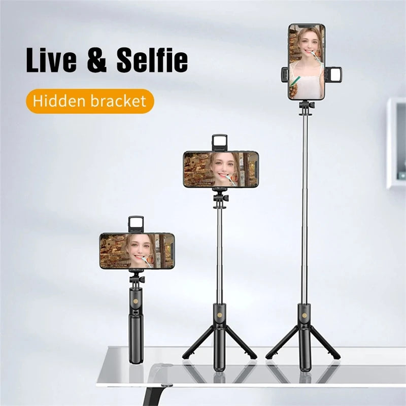 Selfie Stick Tripod with Fill Light – Wireless Remote
