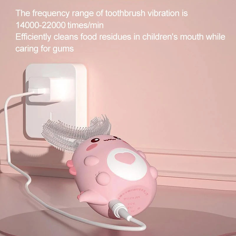 Kids U-Shaped Sonic Toothbrush – Rechargeable, 360° Clean
