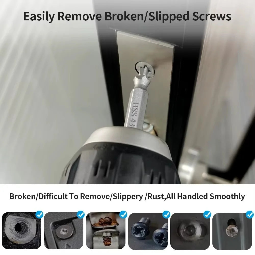 6-Piece Screw Extractor Set – Remove Stripped Screws