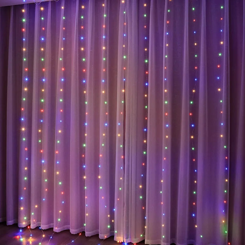 LED Curtain String Lights – USB, Remote Control