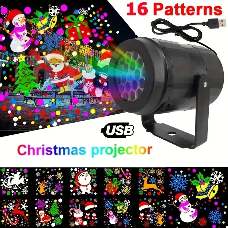 Snowflake Christmas Projector Light – 16 Patterns