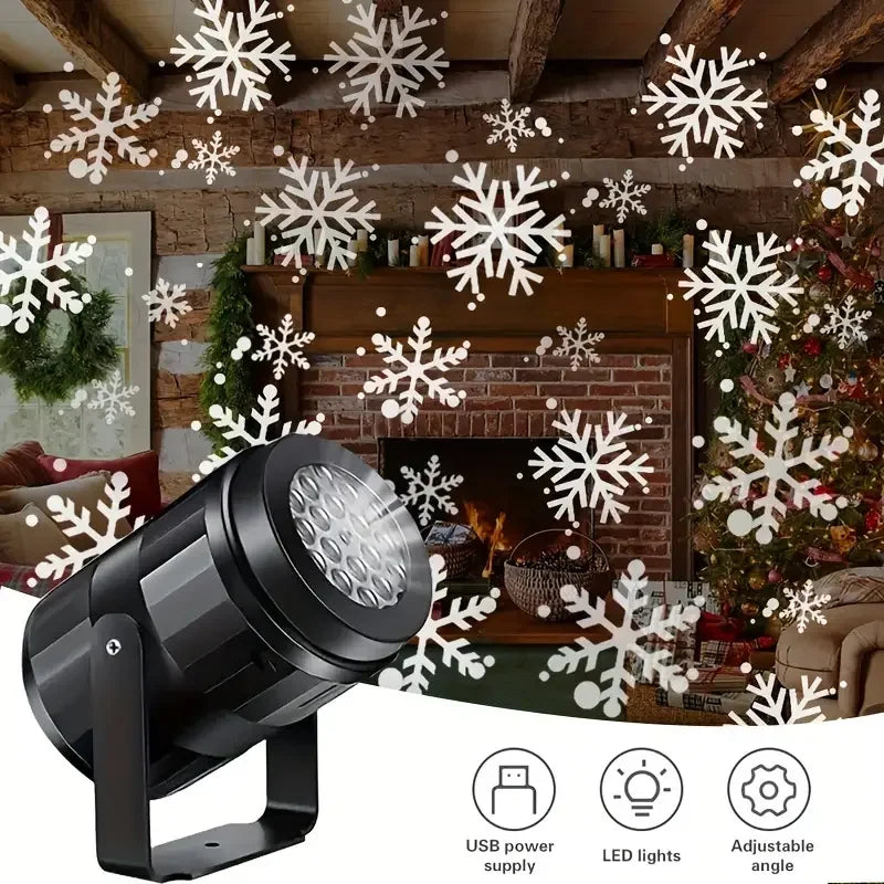 USB Snowflake Projector Light – Christmas Night Light