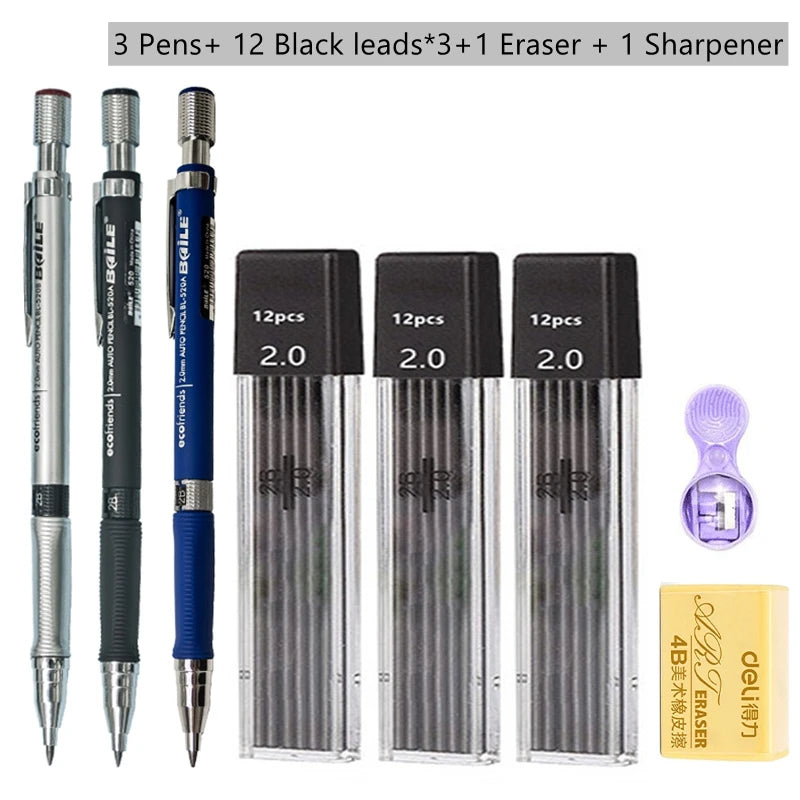 2.0 mm Mechanical Pencil Set with Lead Refills