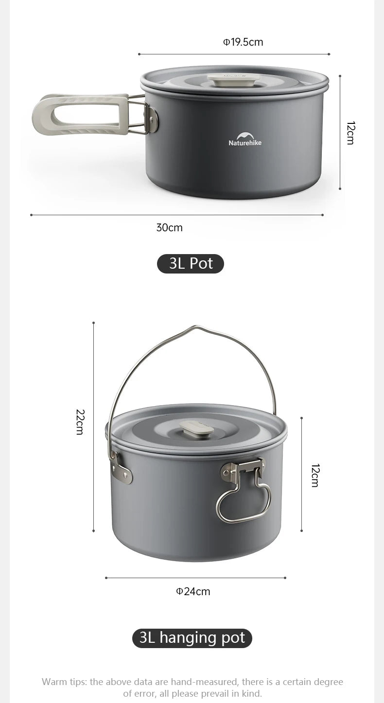 Camping Cookware Mess Kit – Portable Pot & Frying Pan Set