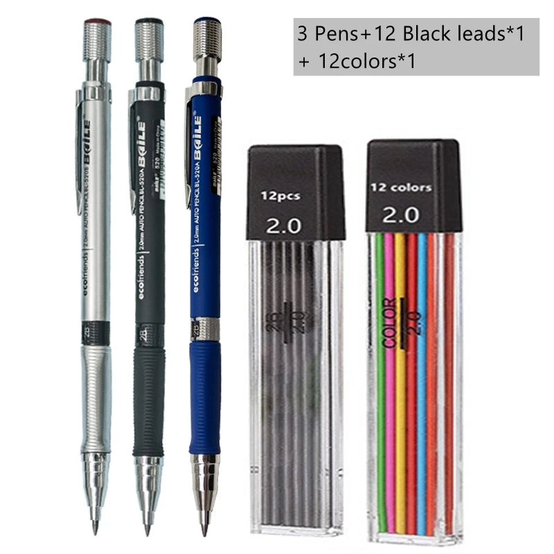 2.0 mm Mechanical Pencil Set with Lead Refills